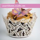 White Butterfly Cupcake Wrapper - 10 pcs