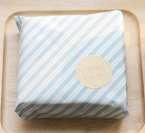 Blue Stripes Coating / Wax Paper - 20 pcs
