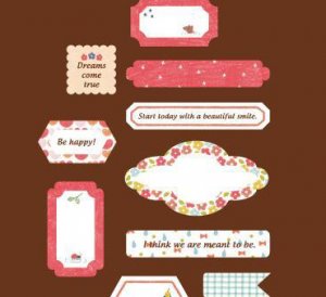 Cotton Fabric Stickers - Label Red
