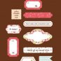 Cotton Fabric Stickers - Label Red