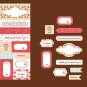 Cotton Fabric Stickers - Label Red