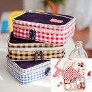 Layered Plaid Cosmetic and Stationery Bag - Red, Yellow, Blue