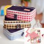 Layered Plaid Cosmetic and Stationery Bag - Red, Yellow, Blue