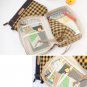Layered Plaid Cosmetic and Stationery Bag - Red, Yellow, Blue