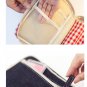 Layered Plaid Cosmetic and Stationery Bag - Red, Yellow, Blue