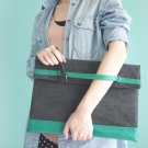 Hand-Slip Denim Laptop Bag - pink, orange, green, camel