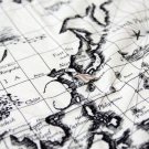 World Map Cotton Fabric - 68 x 100 cm