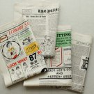 Colorful Vintage Newspaper Cotton Fabric - 145 x 80 cm