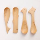 A Pair of Kids Animal Wood Spoons - Whale, Duck, Hippo, Giraffee