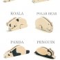 A Pair of Wooden Animal Notes Holder - Panda, Sheep, Hippo, Cat, Dog, Polar Bear, Koala, Penguin