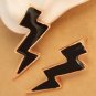 Oversize Black Lightning Earrings