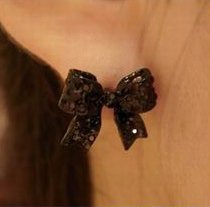 Black Bow Earrings