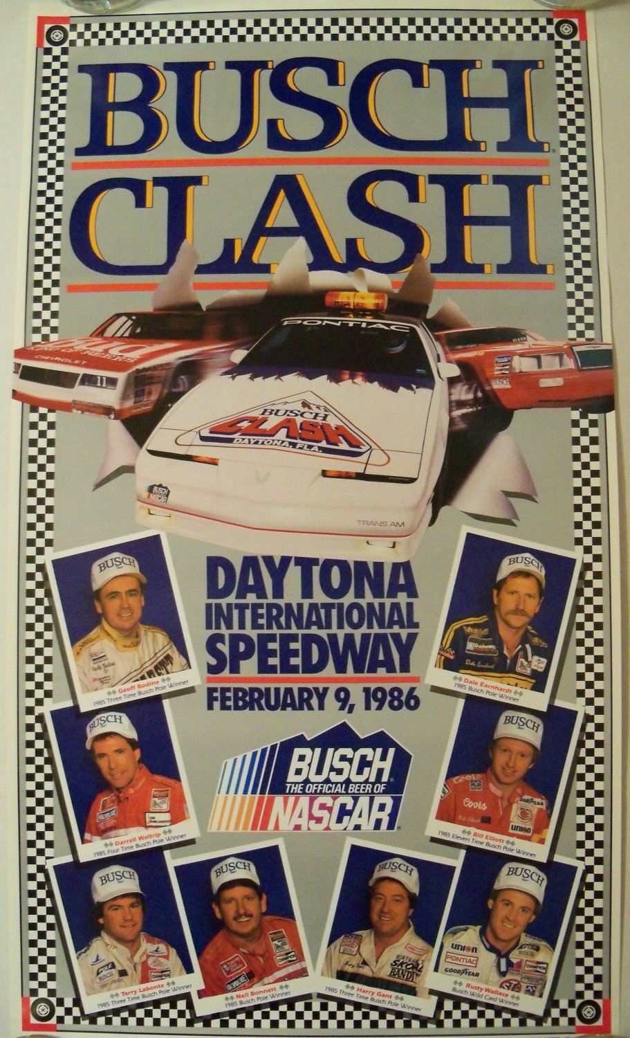 Busch Clash 1986 Nascar Poster