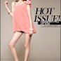 #1759265-Oblique Sling Chiffon Puff Dress-4 Colors(Pink)