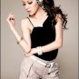 #1759265-Oblique Sling Chiffon Puff Dress-4 Colors(White)