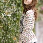 #1956828-Printed stripes crocheted cardigan Jacket-2 Colors(Blue)
