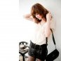 #1588135-Round neck chiffon bow one-piece dress