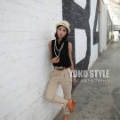 #1602020- small lapel button-fold cotton shirt-3 Colors(Black)