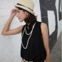 #1602020- small lapel button-fold cotton shirt-3 Colors(Black)