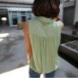 #1602020- small lapel button-fold cotton shirt-3 Colors(Black)