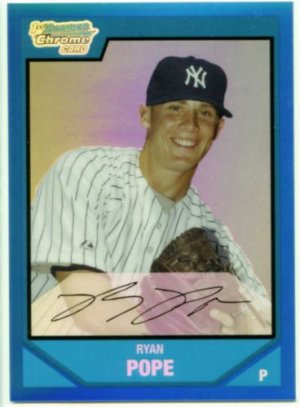 RYAN POPE 07 BOWMAN CHROME DRAFT BLUE REFRACTOR