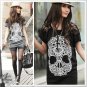 Black Cotton&Lace Printed Loose T-Shirt