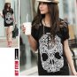 Black Cotton&Lace Printed Loose T-Shirt