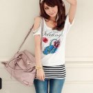 White Cute Package Hip T-shirt