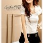 Black Cotton Stripe Short Skirt