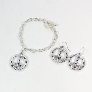 Peace Braclet and earring set