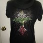 Rhinestone Multicolored Cross on Burnout Tshirt