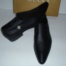 Gucci Mens Black Leather Loafers New Without Box Size 43