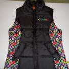 COOGI WOMEN'S SIGNATURE MONOGRAM BLACK NYLON VEST Sz sm