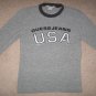 Guess Logo Casual Gray Long Sleeve Top Shirt Sz Sm