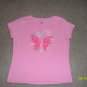 Hanes- Pink Girls-Butterfly T-Shirt- Sz L