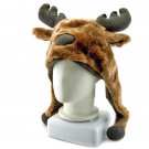Moose Deer Animal Mascot Plush Costume Mask Fur Hat Cap #11083