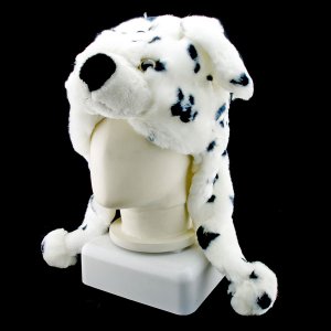 Dalmatians Dog Funny Mascot Plush Costume Mask Fur Hat Cap #11086