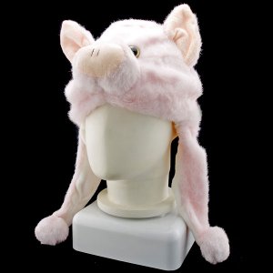 Pink Pig Piggy Animal Funny Mascot Costume Mask Fur Hat Cap #11088