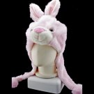 Pink Rabbit Bunny Funny Mascot Costume Mask Fur Hat Cap #11089