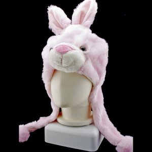 Pink Rabbit Bunny Funny Mascot Costume Mask Fur Hat Cap #11089