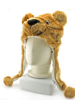 Brown Bear Mascot Fancy Dress Costume Mask Fur Hat Cap#11228