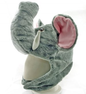 Elephant Plush Mascot Fancy Dress Costume Mask Fur Hat Cap #11229