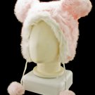 Pink Mouse Rabbit Mascot Fancy Dress Costume Fur Hat Cap #11237