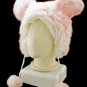 Pink Mouse Rabbit Mascot Fancy Dress Costume Fur Hat Cap #11237