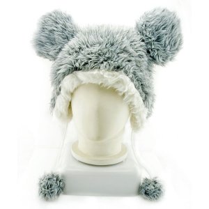 Grey Mouse Rabbit Mascot Fancy Dress Costume Fur Hat Cap #11303