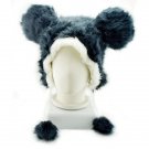 Black Mouse Rabbit Mascot Fancy Dress Costume Fur Hat Cap #11304