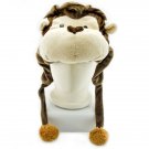 Dark Brown Monkey Mascot Fancy Dress Costume Fur Hat Cap #11308
