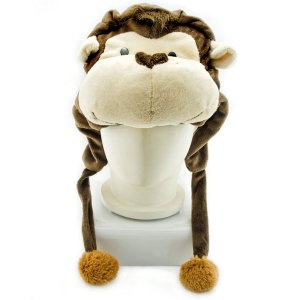 Dark Brown Monkey Mascot Fancy Dress Costume Fur Hat Cap #11308