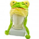 Green Frog Mascot Plush Fancy Dress Costume Fur Hat Cap #11311