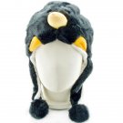 Black Penguin Mascot Plush Fancy Dress Costume Fur Hat Cap #11312